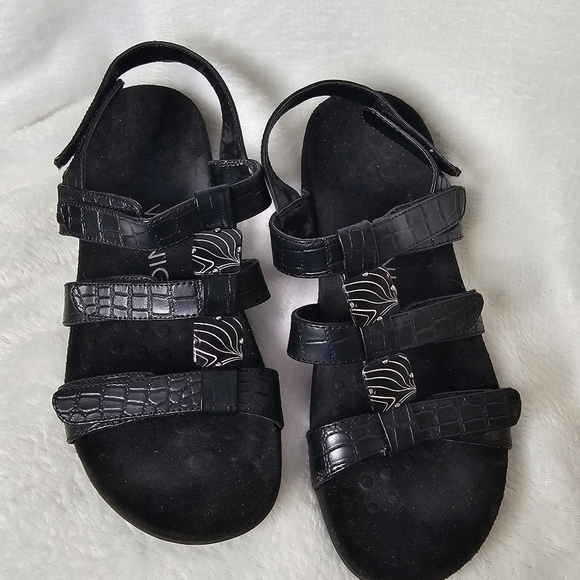 Vionic Womens Rest Amber Backstrap Adjustable Sandal Black Croc Size 6 - Picture 6 of 9